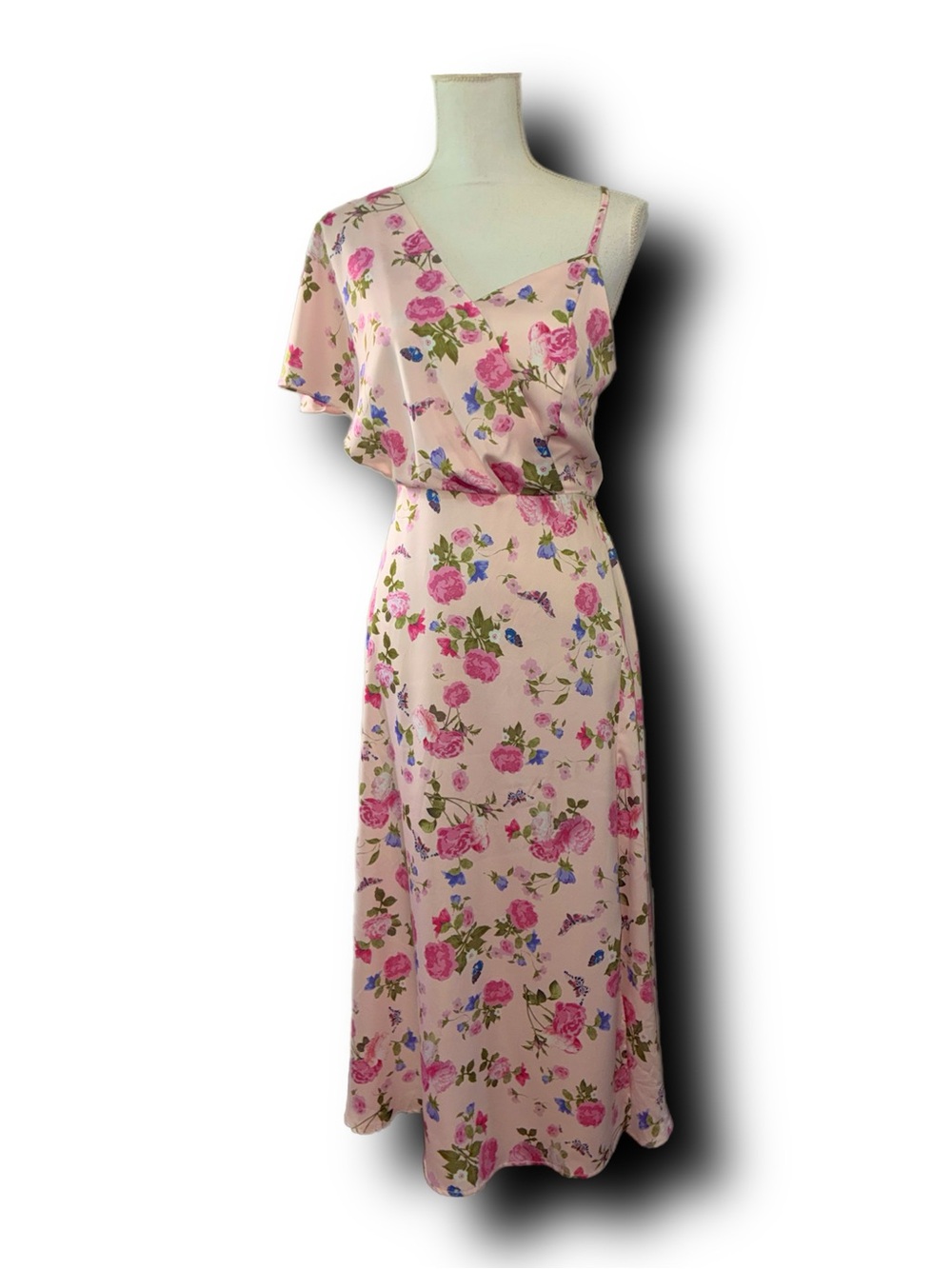 Grace Karin Satiny Floral Butterfly Maxi Dress Wedding Guest Special Occasion